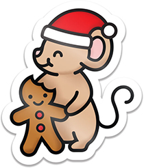 **NEW* - Lawn Fawn - gingerbread mouse vinyl sticker