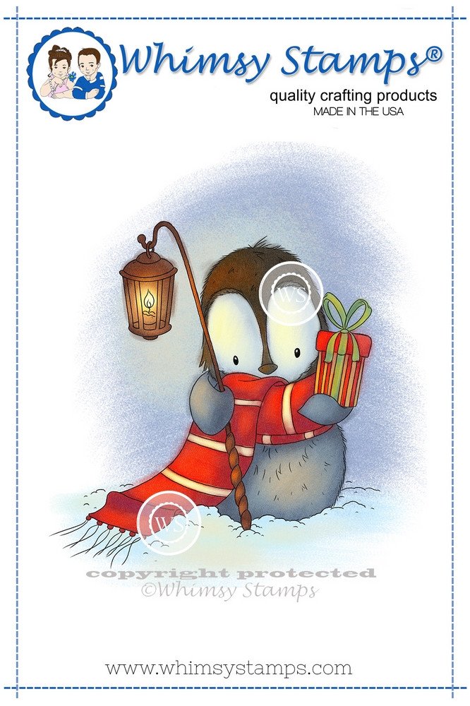 Whimsy Stamps - Penguin Gift - Lee Holland Collection