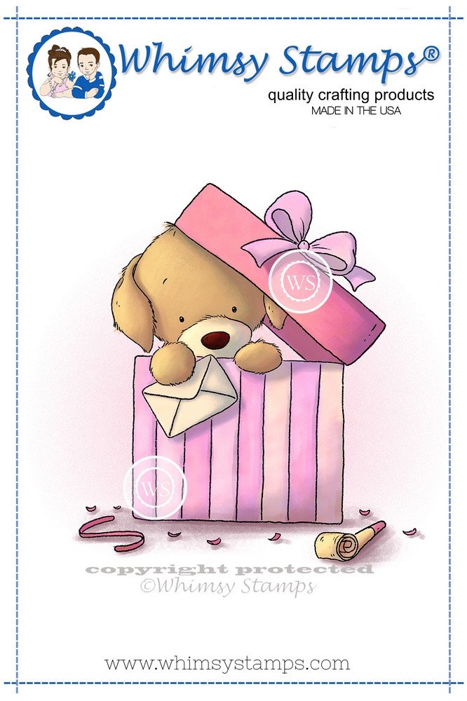 Whimsy Stamps - Puppy in Present