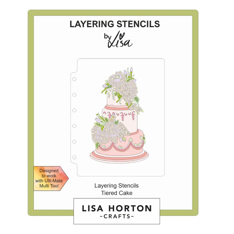 Spellbinders - Lisa Horton Crafts - Tiered Cake Layering Stencil