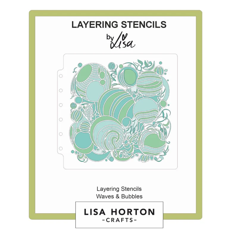 Spellbinders - Lisa Horton Crafts - Waves & Bubbles 6" x 6" Layering Stencil