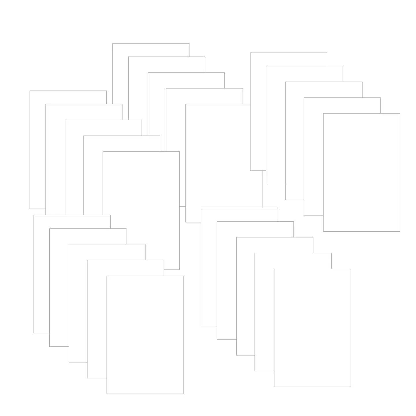 Gina K Designs - White Short Cut 8.5x5.5" - CARD STOCK PANELS- LAYERING WEIGHT