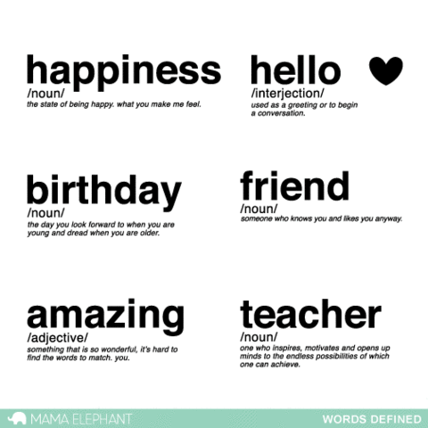 Mama Elephant - Words Defined Stamp Set