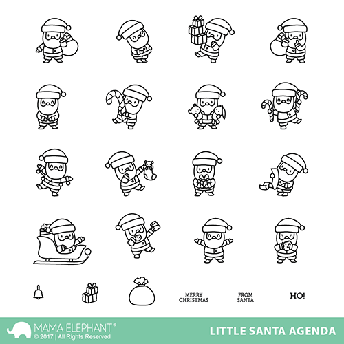 Mama Elephant - LITTLE SANTA AGENDA - Stamp Set
