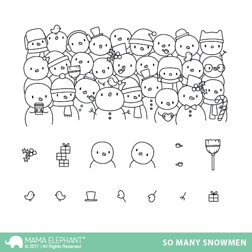 Mama Elephant - SO MANY SNOWMEN with matching die