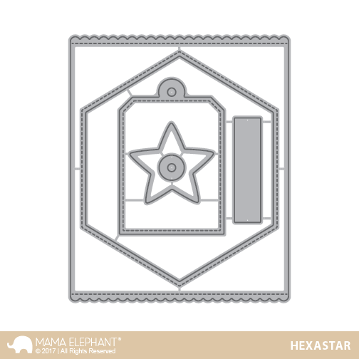 Mama Elephant - Framed Tags - Hexastar