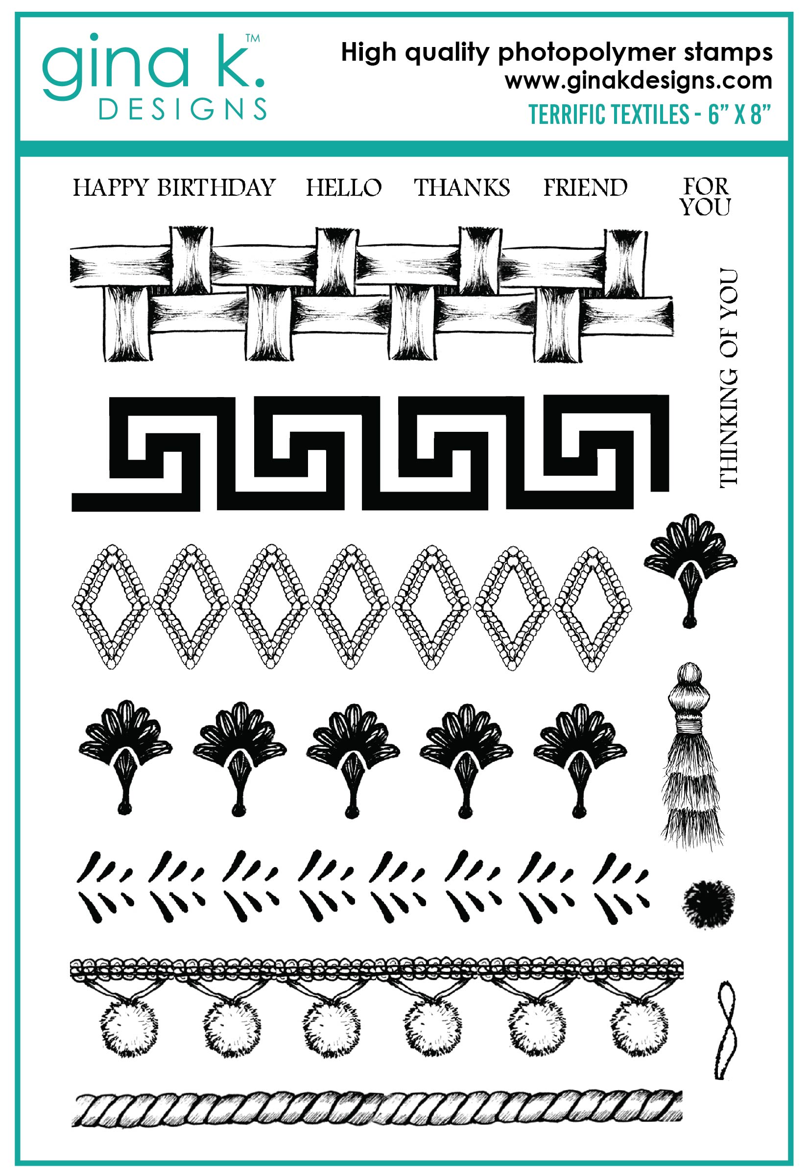 Gina K Designs - Terrific Textiles - STAMPS