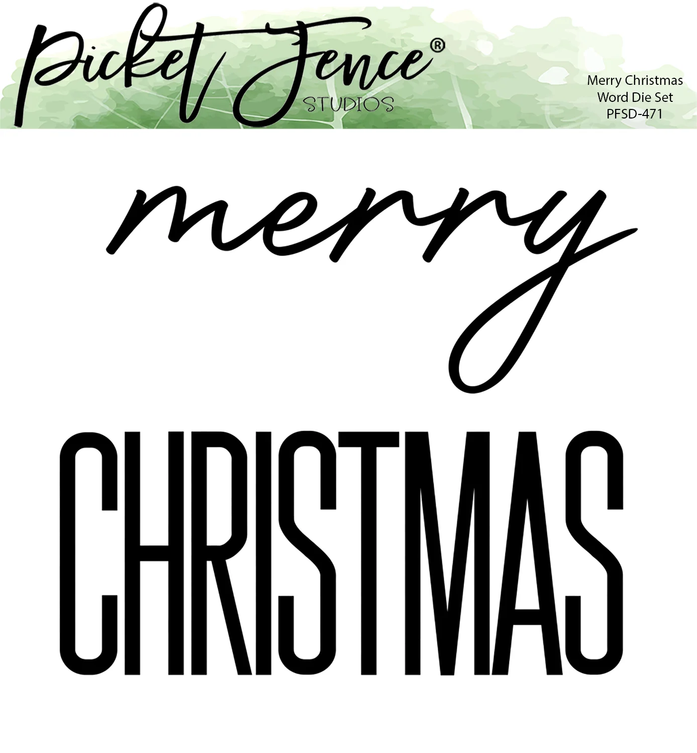 *NEW* - Picket Fence Studios - Merry Christmas Word Die Set