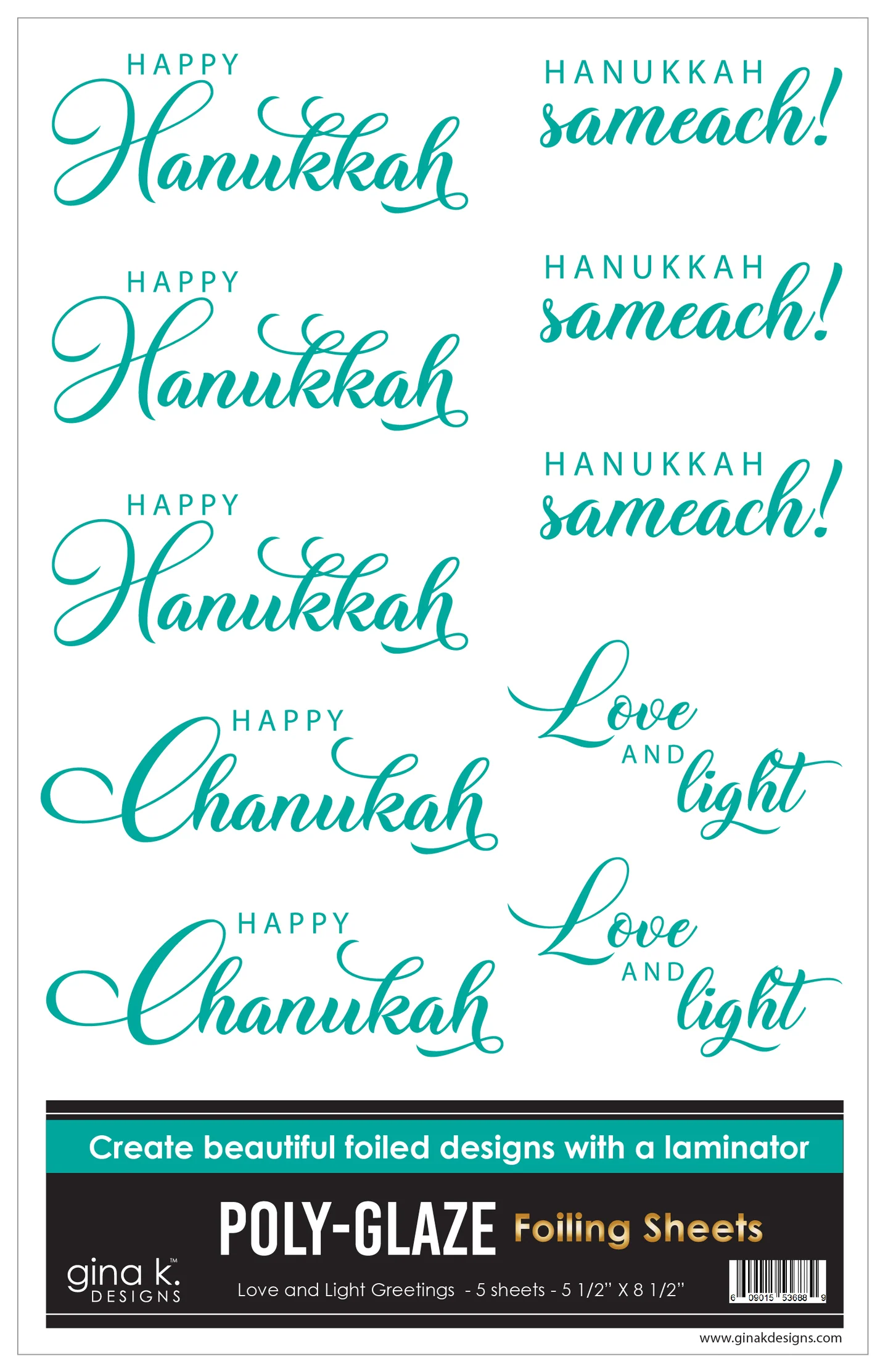 Gina K Designs - Love and Light - POLY-GLAZE Foiling Sheets