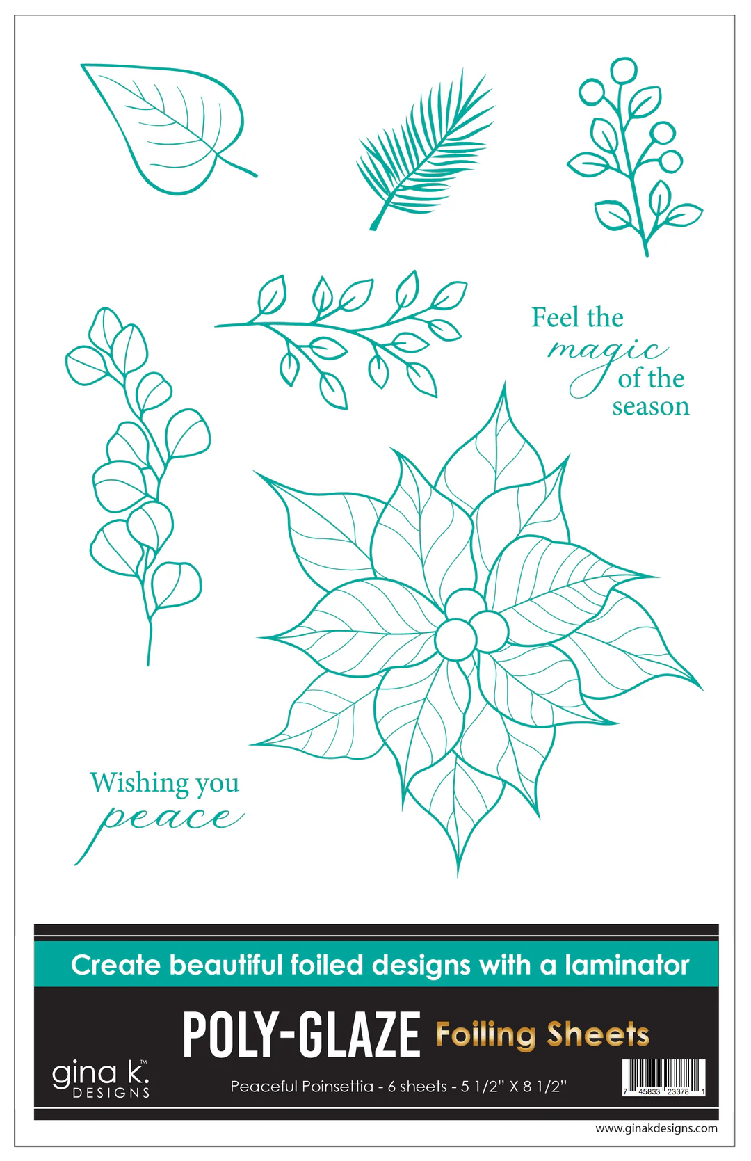 **NEW* - Gina K Designs - Peaceful Poinsettia - POLY-GLAZE Foiling Sheets