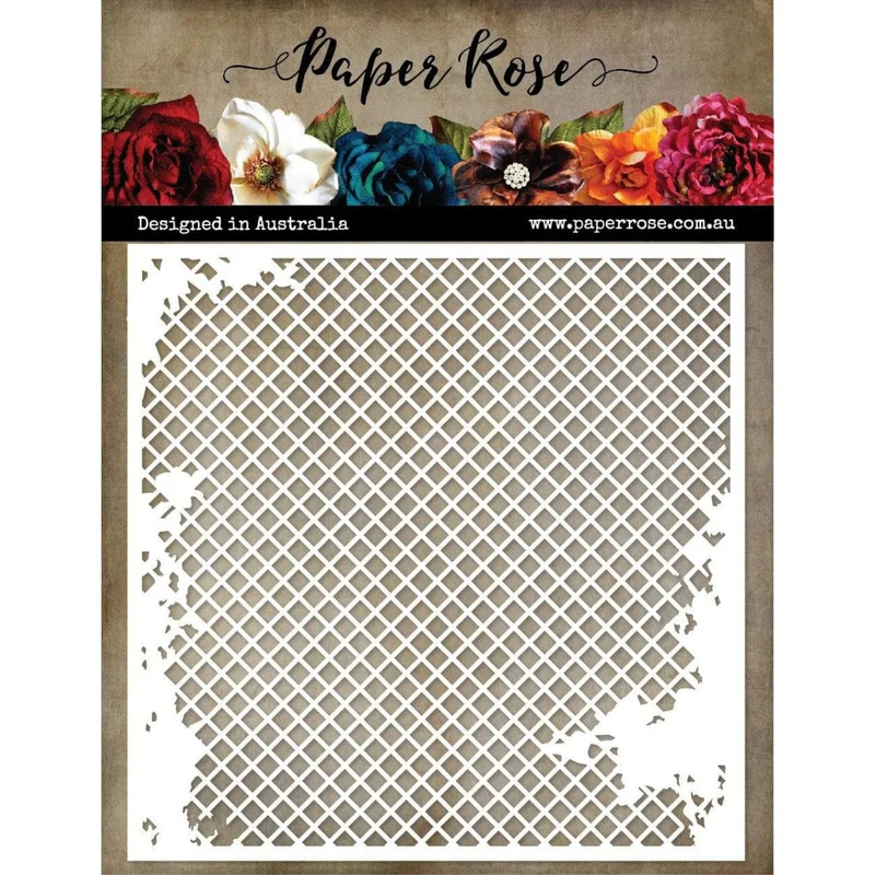 Spellbinders - Paper Rose - Distressed Mesh 6x6" Stencil