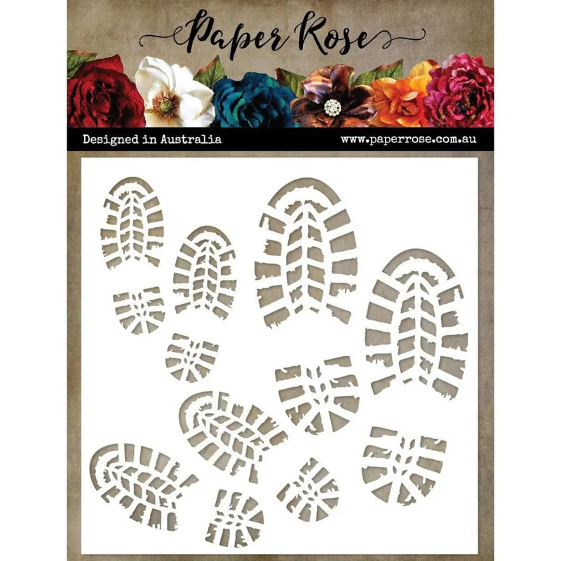 Spellbinders - Paper Rose - Bootprints 6x6" Stencil