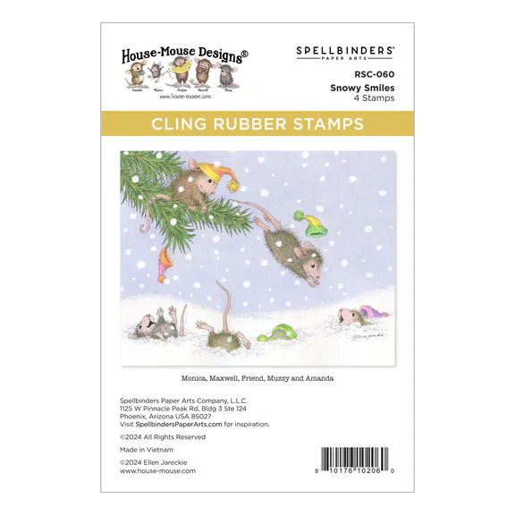 Spellbinders - Snowy Smiles Cling Rubber Stamp Set from the House-Mouse Tree-mendous Christmas Collection