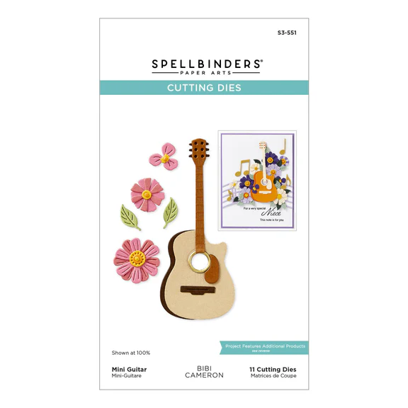 *NEW* - Spellbinders - Mini Guitar Etched Dies from the Bibi's Musical Notes Collection by Bibi Cameron