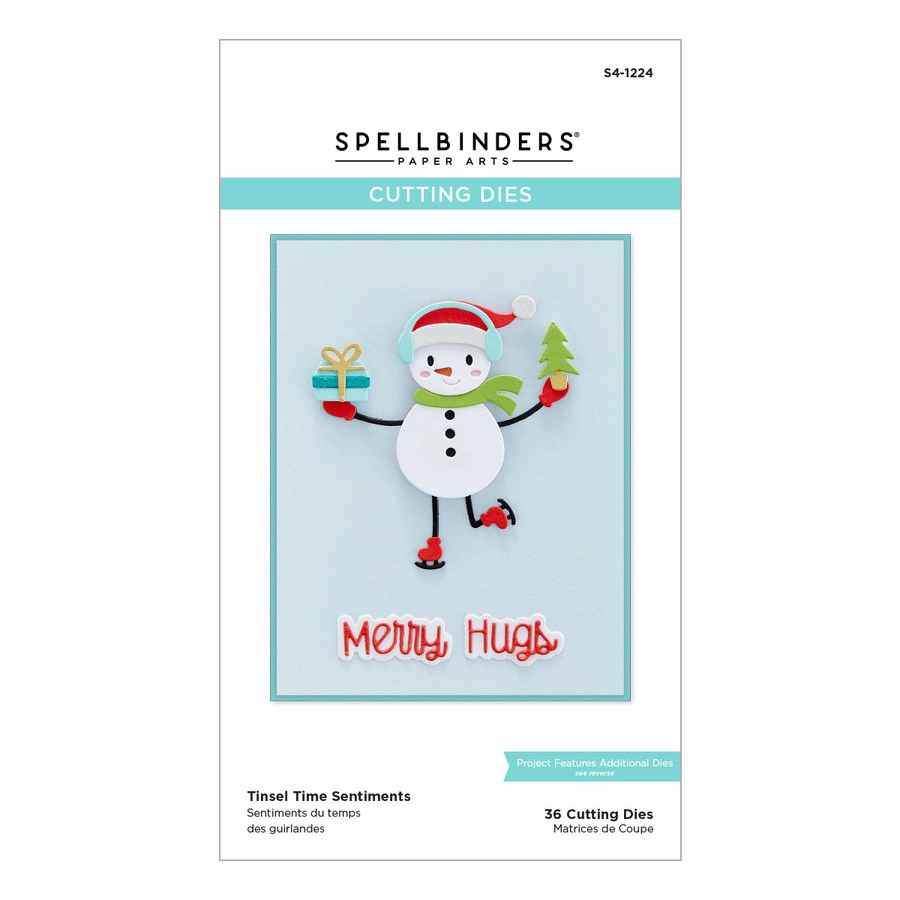 Spellbinders - Tinsel Time Sentiments Etched Dies from the Tinsel Time Collection