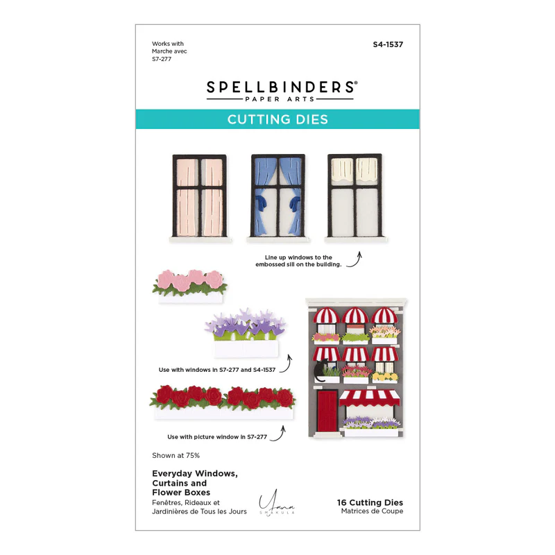**NEW* - Spellbinders - Everyday Windows, Curtains and Flower Boxes Etched Dies by Yana Smakula
