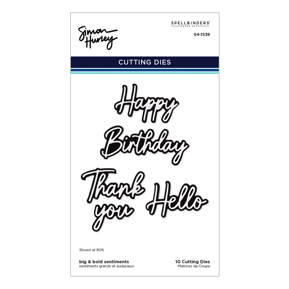 **NEW* - Spellbinders - Big & Bold Sentiments Etched Dies by Simon Hurley