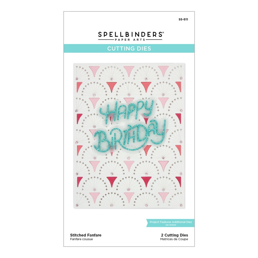 Spellbinders - Stitched Fanfare Etched Dies from the Birthday Celebrations Collection