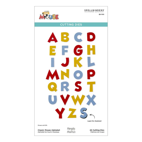 Spellbinders - Classic Mouse Alphabet Etched Dies from the Say Cheese Classic Mouse Collection