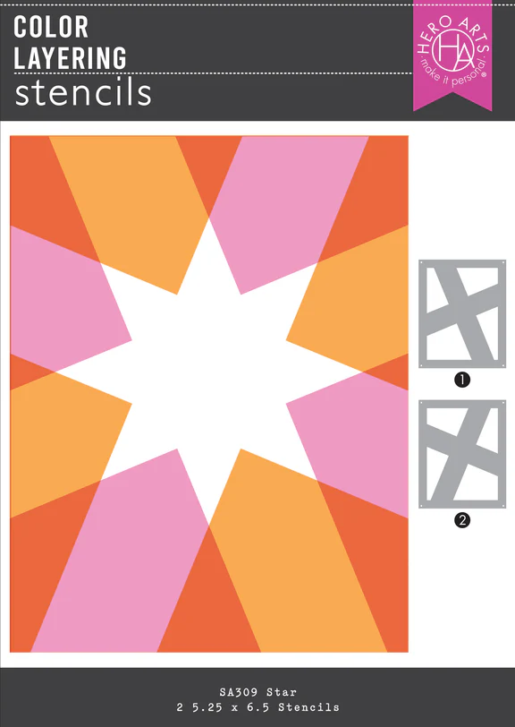 Spellbinders - Hero Arts Color Layering Star Stencils from the Very Merry Collection