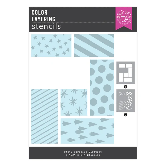 *NEW* - Spellbinders - Hero Arts Gorgeous Giftwrap Layering Stencils from the Best Gift Ever Collection