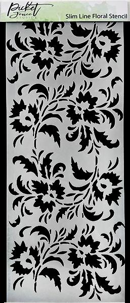Picket Fence Studios - Slim Line Floral Stencil