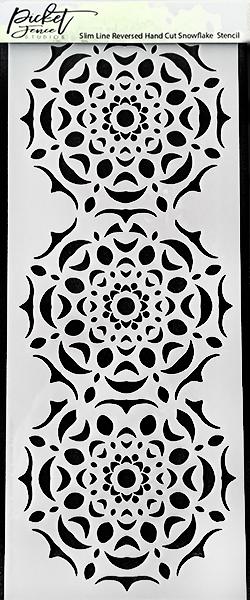 Picket Fence Studios - Slim Line Reversed Hand Cut Snowflake Stencil (SALE BOX 7)