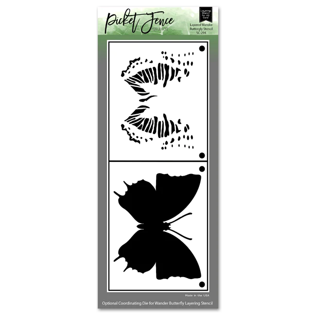 Picket Fence - Layered Wander Butterfly Stencil