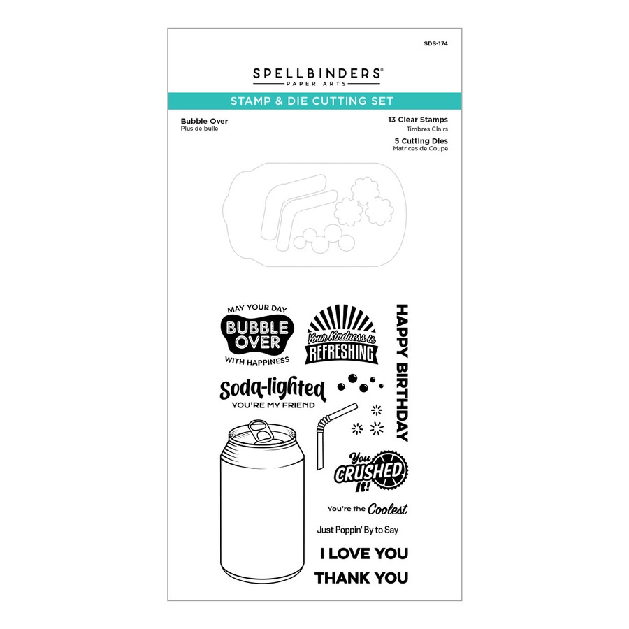 Spellbinders - Bubble Over Clear Stamp & Die Set from the Cardmaker Collection