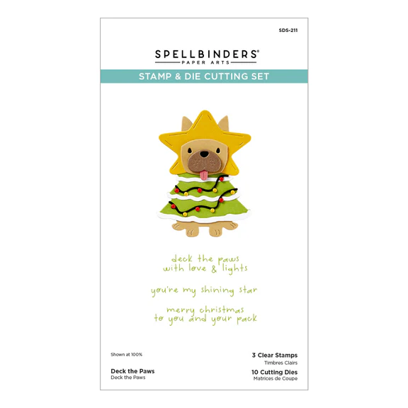 *NEW* - Spellbinders - Deck the Paws Clear Stamp & Die Set from the Merry Mischief Collection