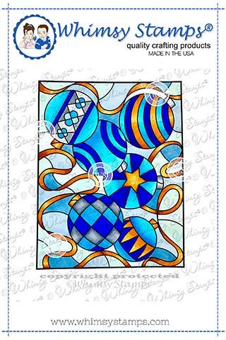 Whimsy Stamps - Stained Glass Ornaments Rubber Cling Stamp