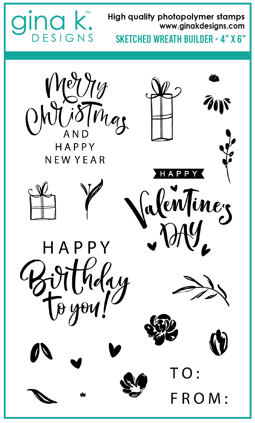 Gina K Designs - Sketched Wreath Builder - STAMPS