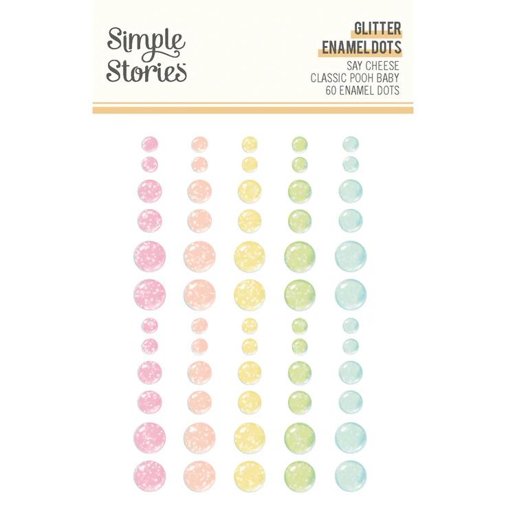***NEW* - Spellbinders - Simple Stories Say Cheese Classic Pooh Baby Glitter Enamel Dots