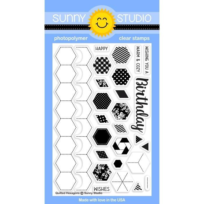 Sunny Studio - Quilted Hexagons Stamps