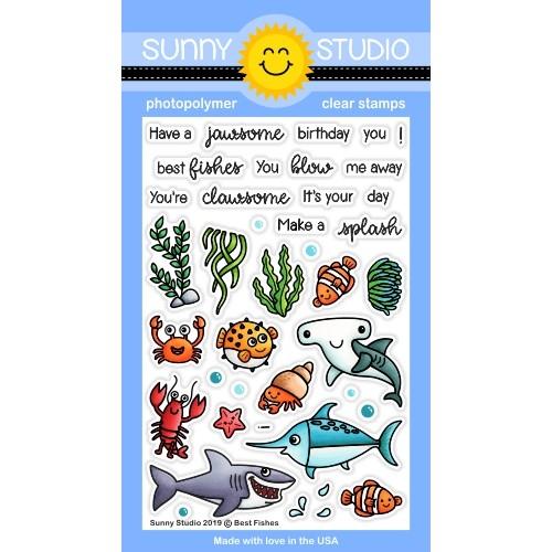 Sunny Studio - Best Fishes Stamps