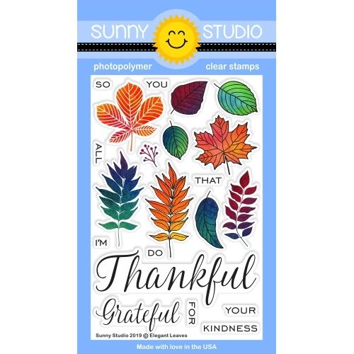Sunny Studio - Elegant Leaves Stamps