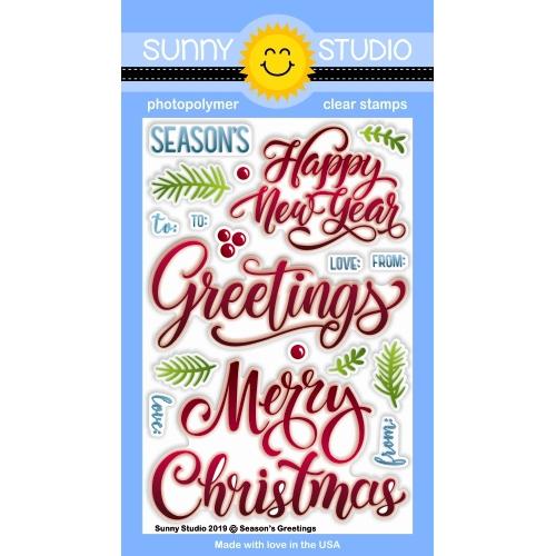 Sunny Studio - Season's Greetings Stamps