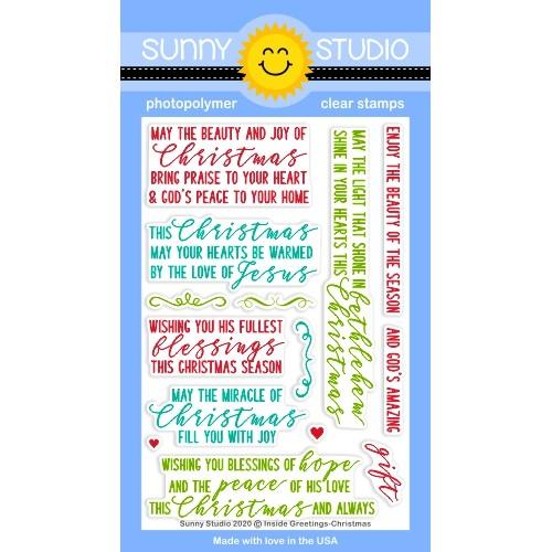 Sunny Studio - Inside Greetings-Christmas 4x6 Stamps