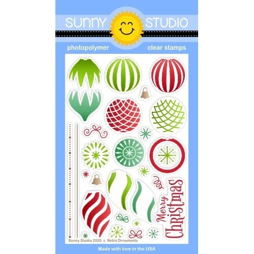 Sunny Studio - Retro Ornaments 4x6 Clear Stamps