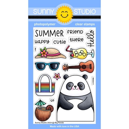 Sunny Studio - Big Panda 4x6 Clear Stamps