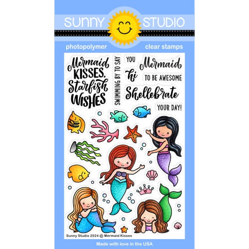 Sunny Studio - Mermaid Kisses 4x6 Clear Stamps