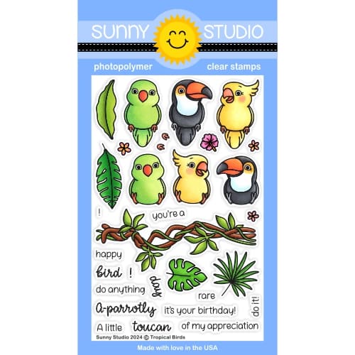 Sunny Studio - Tropical Birds 4x6 Clear Stamps