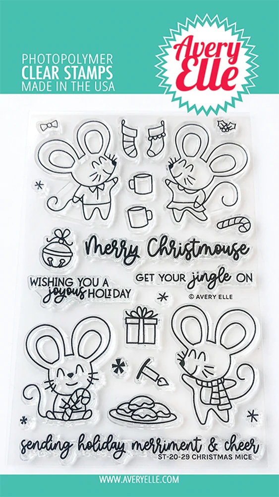 Avery Elle - Christmas Mice Clear STAMP AND MATCHING DIE (8)