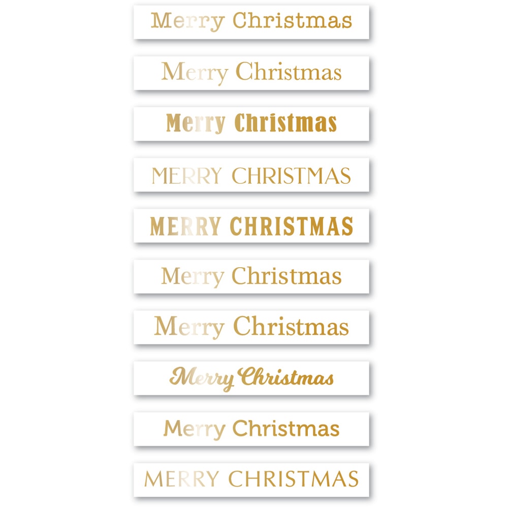 *NEW* - Memory Box - Merry Christmas Foil Greetings White Tabs