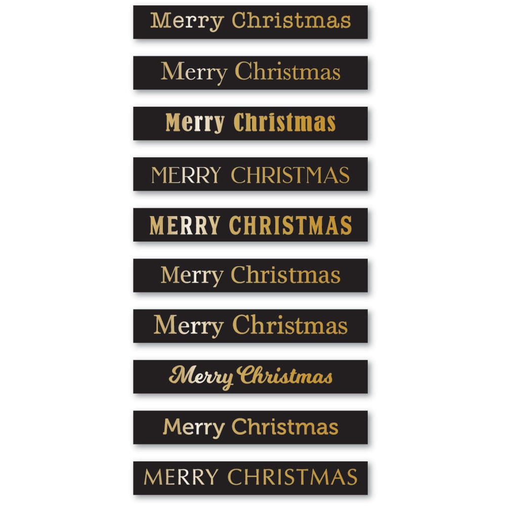*NEW* - Memory Box - Merry Christmas Foil Greetings Black Tabs