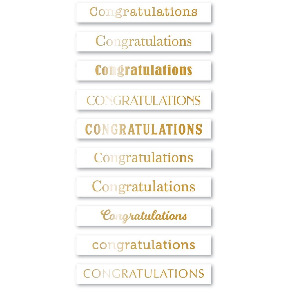 *NEW* - Memory Box - Congratulations Foil Greetings White Tabs