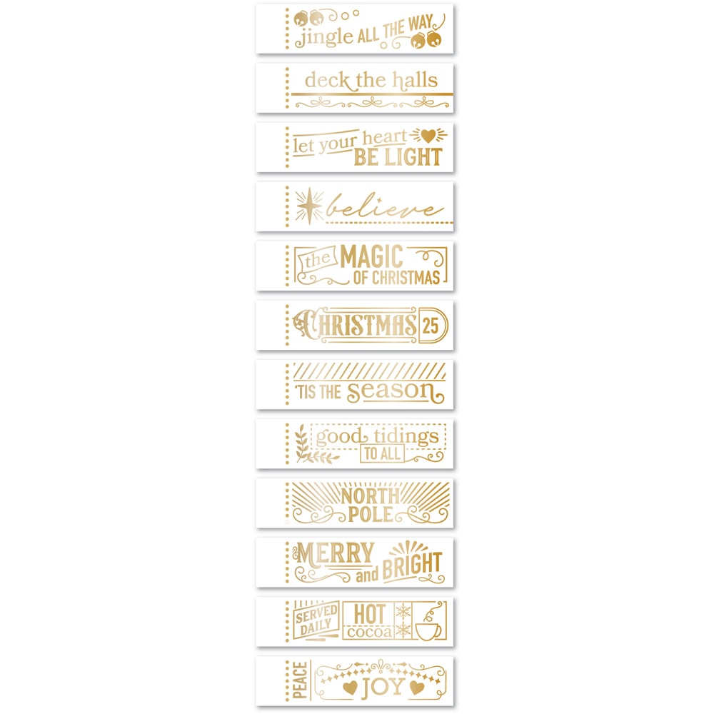 *NEW* - Memory Box - Christmas Magic Labels White Foil Tabs