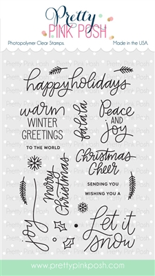 Pretty Pink Posh - Holiday Greetings stamp set