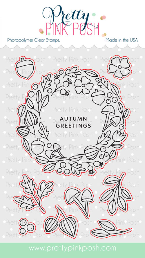 Pretty Pink Posh - Autumn Wreath stamp set