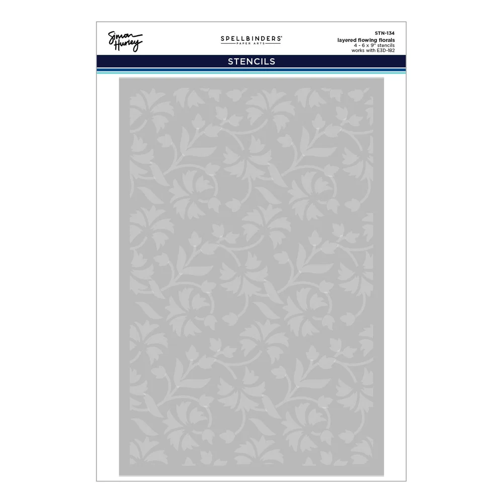 **NEW* - Spellbinders - Flowing Florals Layered Stencils by Simon Hurley